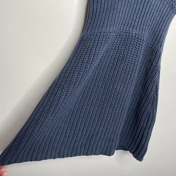 NICHOLAS Halter Dress Women XS Blue Knit Sweater Cotton Blend Mini - Picture 5 of 14